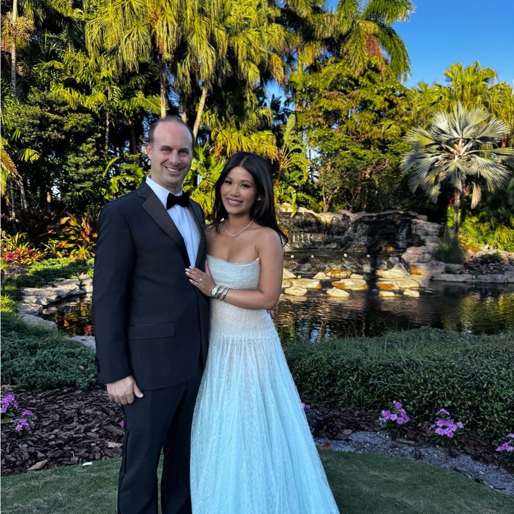 Strapless Shimmering Blue Gown
